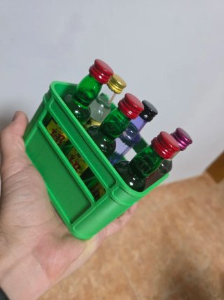 6 botellas mas caja, mini, regalo original