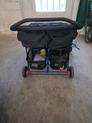 Carrito Gemelar Doble Negro