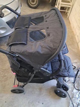 Carrito Gemelar Doble Negro