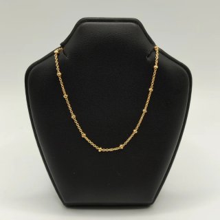 00803 CADENA FORZADA CON BOLAS DE ORO DE 18K -45CM