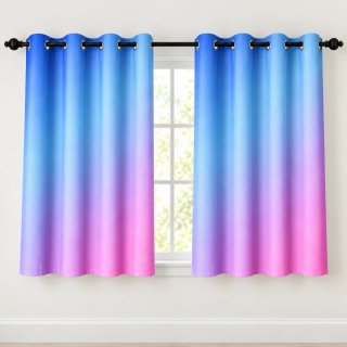 Confezione di 2 Tende Oscuranti 107x160cm Blu-Rosa