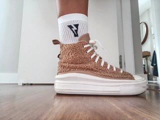 Converse peluche beige talla 38