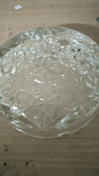 Cenicero de cristal tallado vintage
