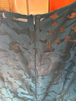 Vestido azul petróleo encaje floral