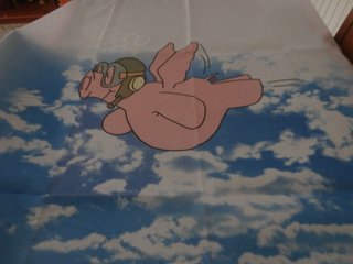 Cortina de Baño Cerdito Volador