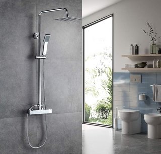 Columna Ducha Termostática Lluvia y Mano