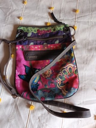 Camiseta tirantes Desigual Talla S y bolso