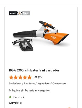 Sopladora STIHL BGA 200 Nueva
