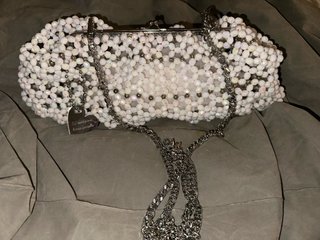 Pochette perle sintetiche bianca