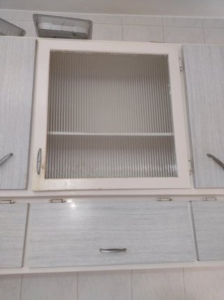 Mueble Cocina Vintage Madera y Cristal