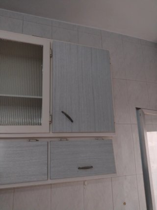 Mueble Cocina Vintage Madera y Cristal