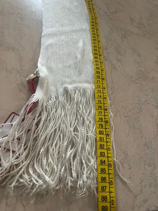 Foulard elegante bianco in viscosa con frange