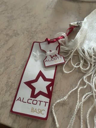 Foulard elegante bianco in viscosa con frange