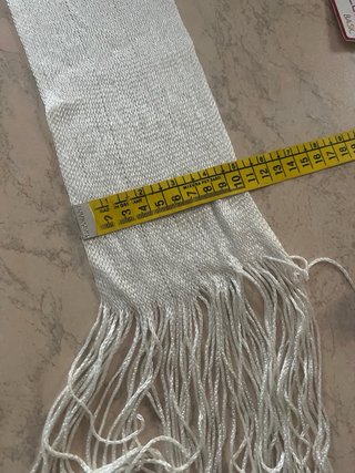 Foulard elegante bianco in viscosa con frange