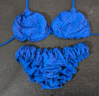 Bikini azul calado elástico