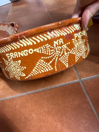 Olla Antigua Portuguesa Cerámica Policromada