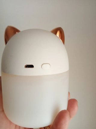 Lámpara Humidificador Gatito Rosa y Blanco