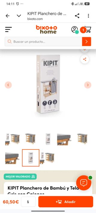 Mueble de planchar con estantes