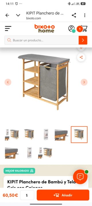 Mueble de planchar con estantes
