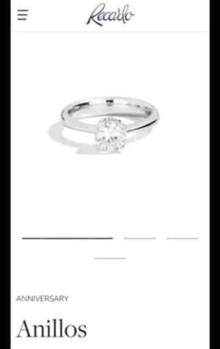 Anillo Recarlo solitario, oro blanco con diamante