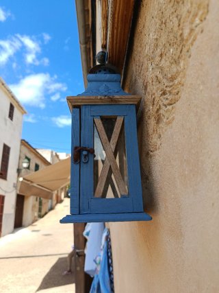 Farolillo antiguo azul