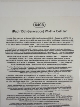 iPad 10ª Gen 64GB Wi-Fi + Cellular. Con funda+ Pen