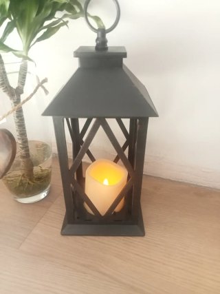 Farol decorativo con vela LED