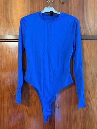 Body Manga Larga Azul Eléctrico Shein - Talla S