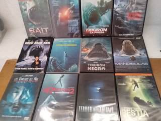 Lote 12 Películas DVD Terror Tiburones Cocodrilos