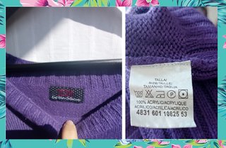 Jersey de lana púrpura Talla P S 36 Inside