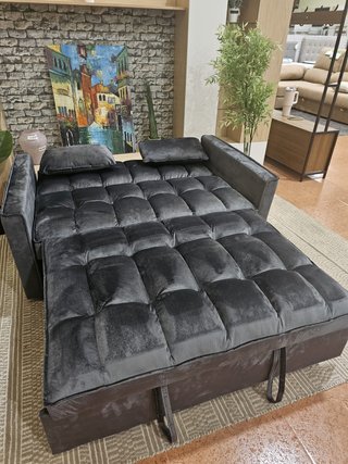 Sofá Cama Gris de 2 Plazas