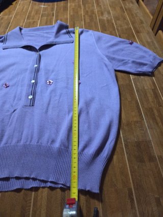 Polo donna con fiori  viola