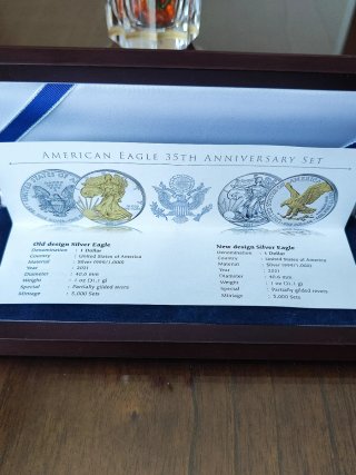 2 Onzas Plata American Silver Eagle 35 Aniversario