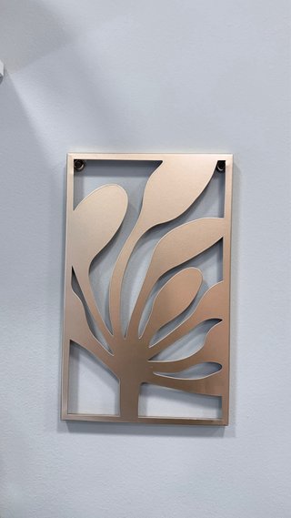 Decoración de pared de metal dorado, 3 piezas