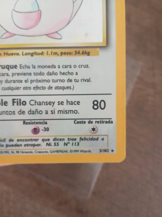 Carta Pokemon Chansey Base Set