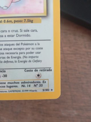 Clefairy Pokemon Carta Base Set