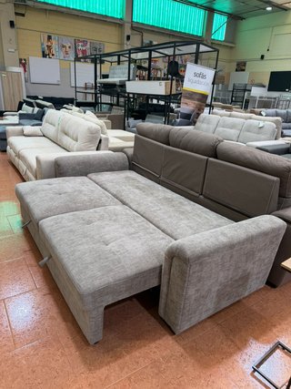 Sofá Cama Belux 235cm Beige/Marrón