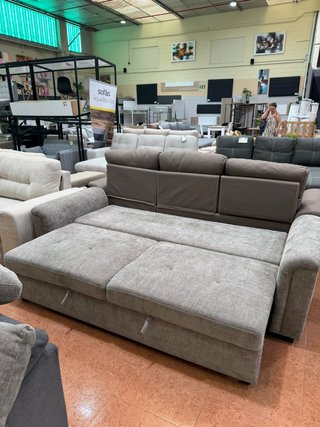 Sofá Cama Belux 235cm Beige/Marrón