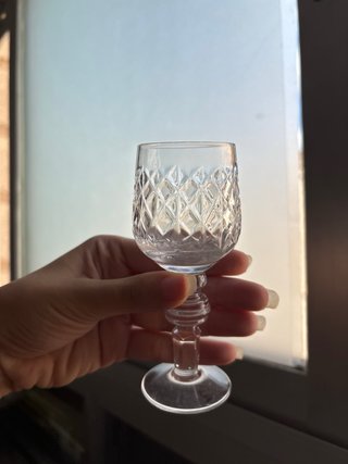 Juego de 5 copas de cristal tallado