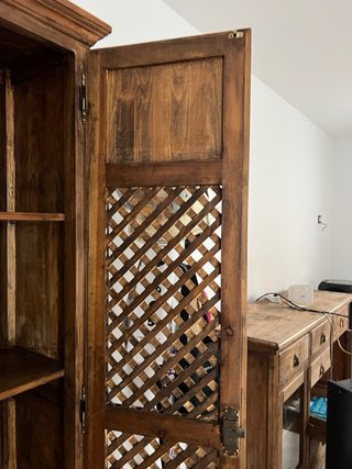 Mueble Rústico Madera y Cristal