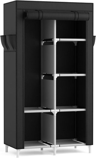 Armario Portátil Tela Vicye Negro 84x42x162