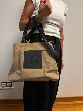 Bolso Tote Roberto Verino Beige y Negro