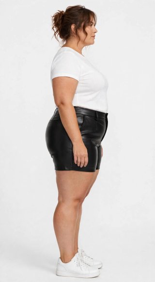 Shorts de cuero negro