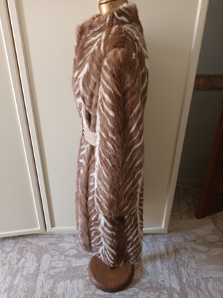 Cappotto pelliccia sintetica con cintura