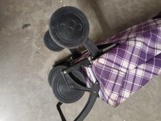 Carrito compra 4 ruedas tela y plástico