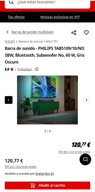 Barra de Sonido Philips Negra