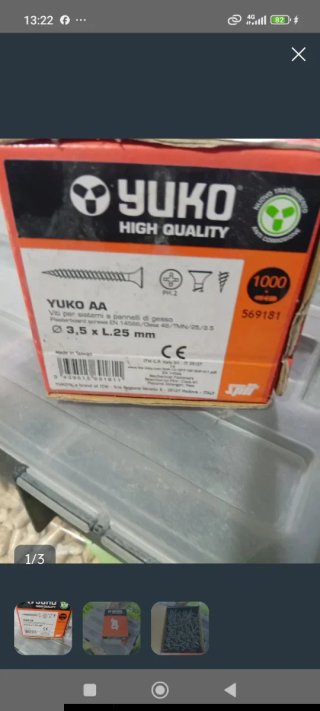Viti per cartongesso Yuko 3x25mm