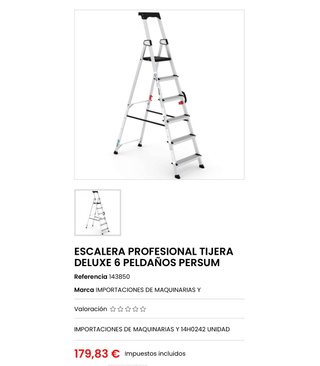 Escalera profesional tijera 6 peldaños