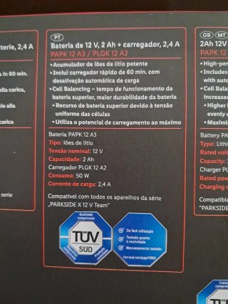 Batería Parkside 12V 2Ah + Cargador 2.4A