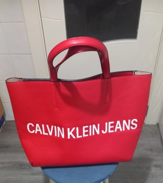 Bolso Calvin Klein Piel Rojo Grande Acepto ofertas